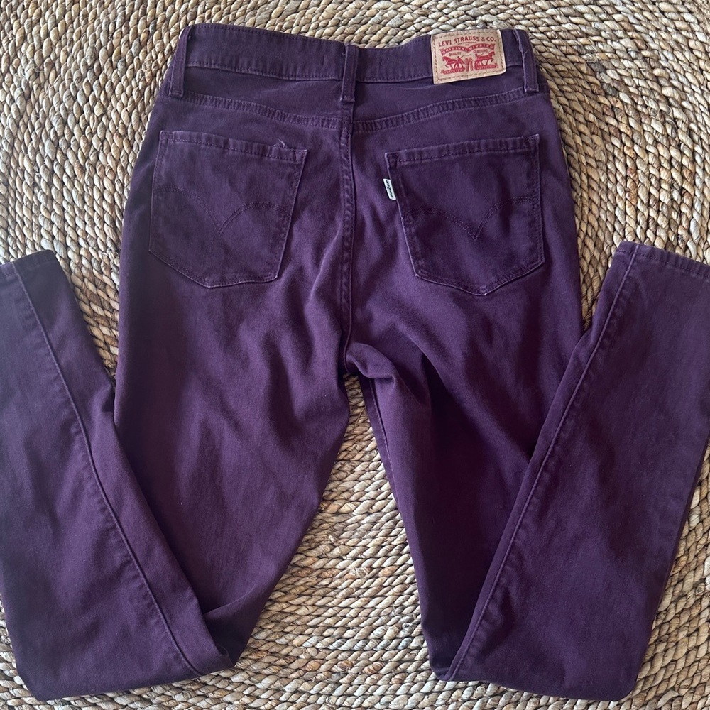 Levi's 721 High Rise Skinny Jeans in Deep Purple - Picture 3 of 10